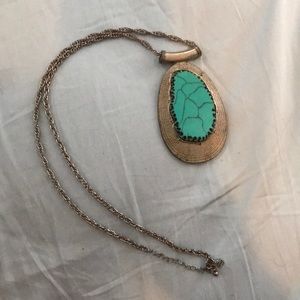 Green gem stone necklace